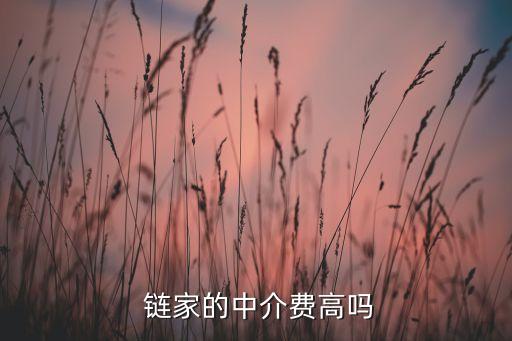  链家的中介费高吗