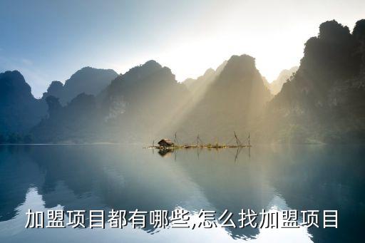 加盟项目都有哪些,怎么找加盟项目