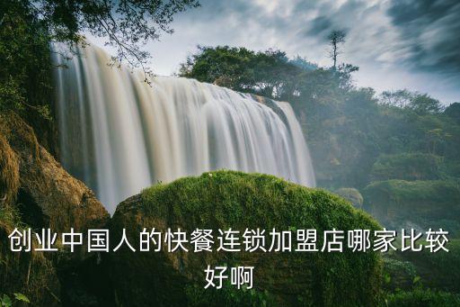 创业中国人的快餐连锁加盟店哪家比较好啊