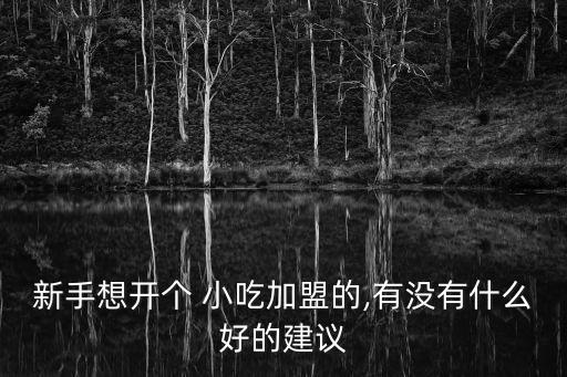 新手想开个 小吃加盟的,有没有什么好的建议
