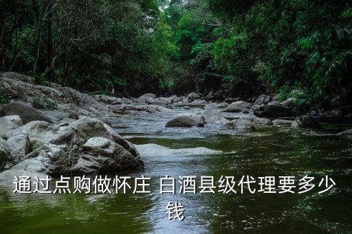 通过点购做怀庄 白酒县级代理要多少钱
