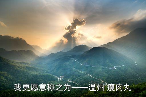 我更愿意称之为——温州 瘦肉丸