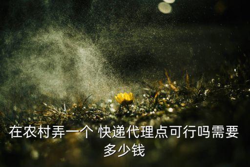 乡村的快递怎么加盟费多少,快递店加盟费大概需要多少钱