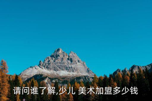 请问谁了解,少儿 美术加盟多少钱