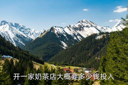 开一家奶茶店大概要多少钱投入