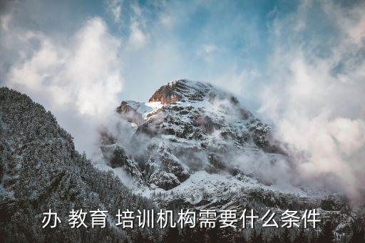 办 教育 培训机构需要什么条件