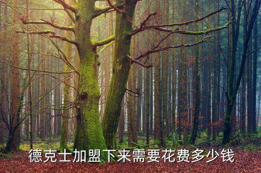 2019年德克士加盟费,德克士加盟费一般多少钱
