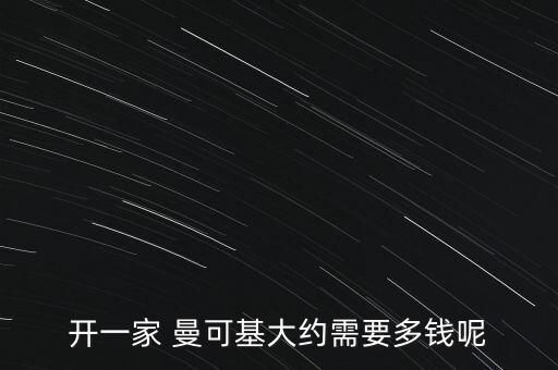 开一家 曼可基大约需要多钱呢