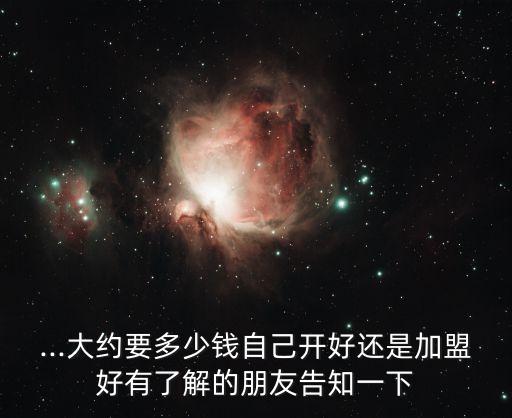 ...大约要多少钱自己开好还是加盟好有了解的朋友告知一下