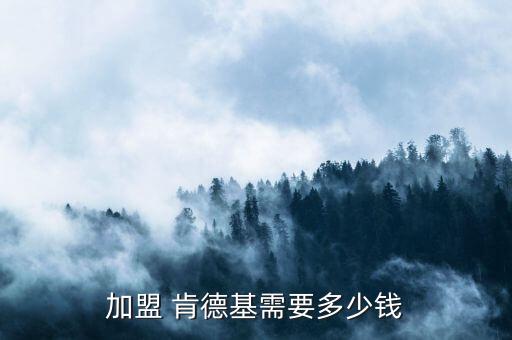 加盟 肯德基需要多少钱