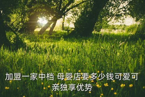 加盟一家中档 母婴店要多少钱可爱可亲独享优势