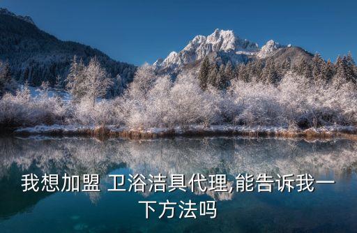 我想加盟 卫浴洁具代理,能告诉我一下方法吗