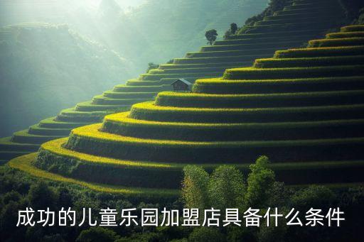 成功的儿童乐园加盟店具备什么条件
