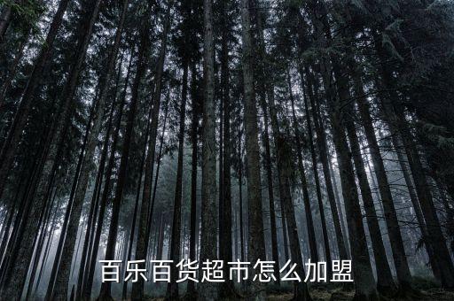 百乐百货超市怎么加盟