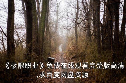 《极限职业》免费在线观看完整版高清,求百度网盘资源