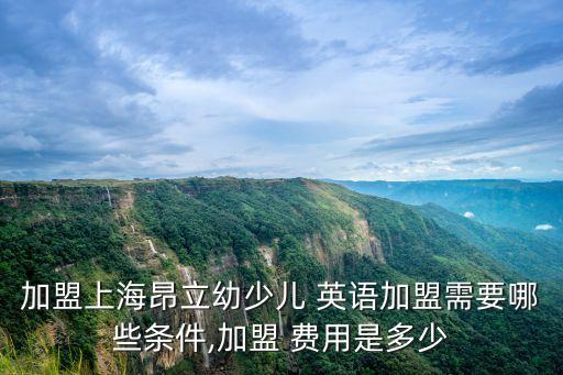 加盟上海昂立幼少儿 英语加盟需要哪些条件,加盟 费用是多少
