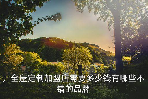 开全屋定制加盟店需要多少钱有哪些不错的品牌