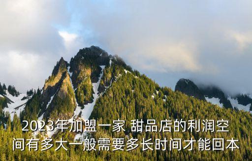 2023年加盟一家 甜品店的利润空间有多大一般需要多长时间才能回本