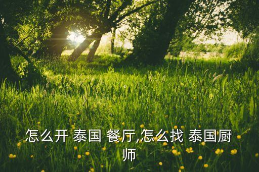 怎么开 泰国 餐厅,怎么找 泰国厨师