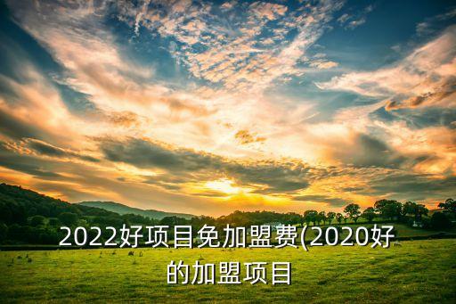 2022好项目免加盟费(2020好的加盟项目