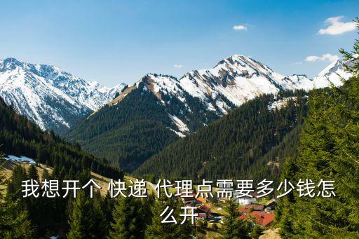 我想开个 快递 代理点需要多少钱怎么开