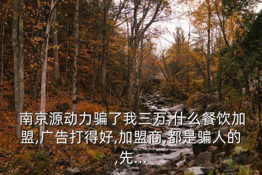  南京源动力骗了我三万,什么餐饮加盟,广告打得好,加盟商,都是骗人的,先...