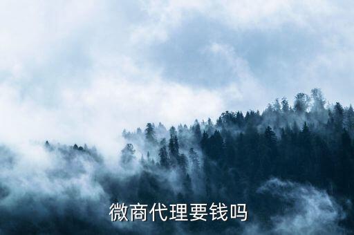  微商代理要钱吗