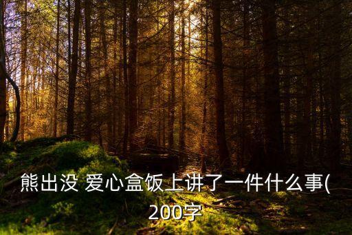 熊出没 爱心盒饭上讲了一件什么事(200字