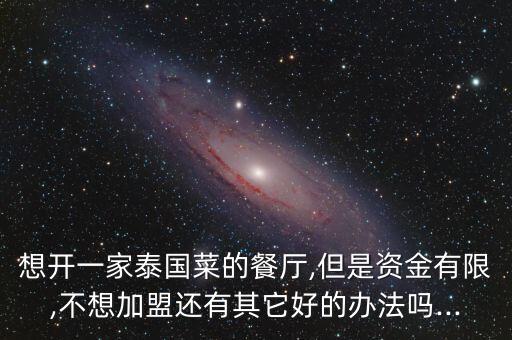 想开一家泰国菜的餐厅,但是资金有限,不想加盟还有其它好的办法吗...