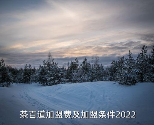  茶百道加盟费及加盟条件2022