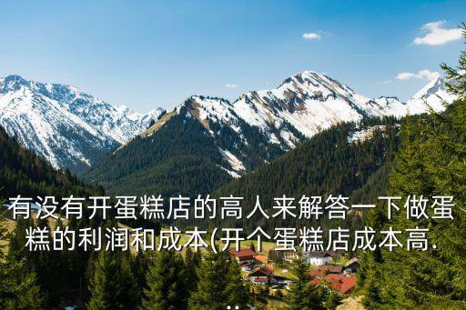 有没有开蛋糕店的高人来解答一下做蛋糕的利润和成本(开个蛋糕店成本高...