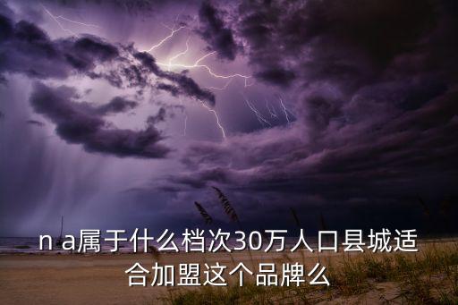 n a属于什么档次30万人口县城适合加盟这个品牌么