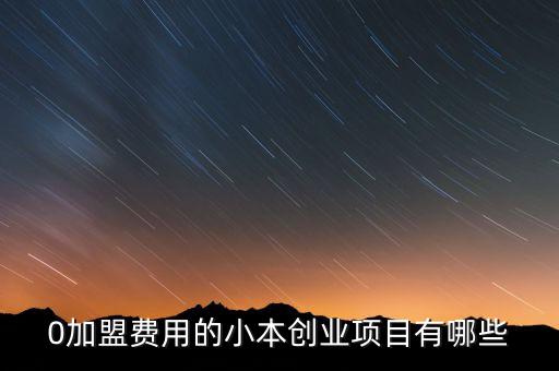 0加盟费用的小本创业项目有哪些