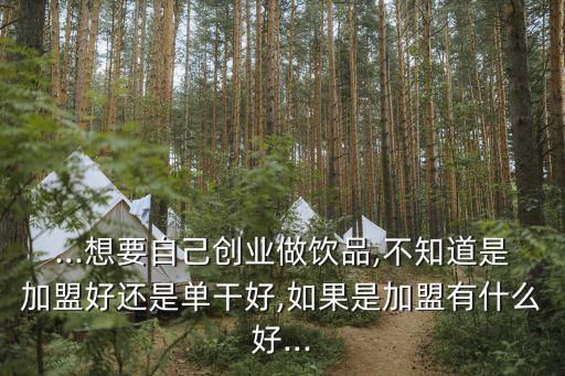 ...想要自己创业做饮品,不知道是加盟好还是单干好,如果是加盟有什么好...