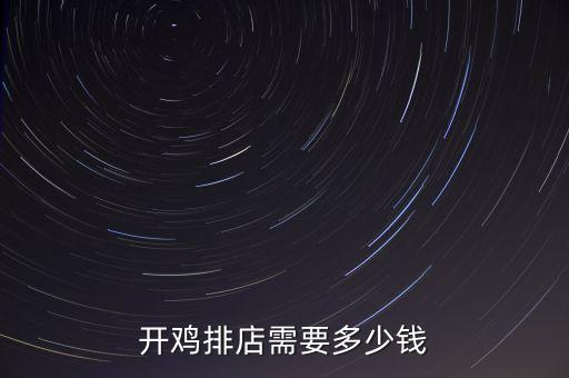 开鸡排店需要多少钱