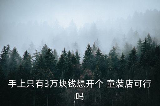 手上只有3万块钱想开个 童装店可行吗