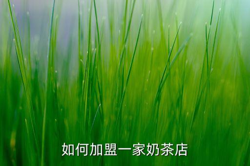 如何加盟一家奶茶店