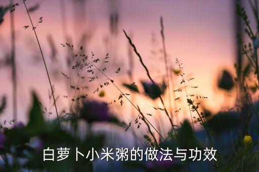 白萝卜小米粥的做法与功效