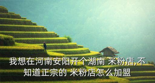 我想在河南安阳开个湖南 米粉店,不知道正宗的 米粉店怎么加盟