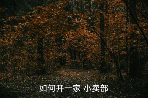 如何开一家 小卖部