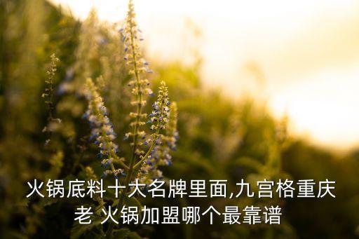  火锅底料十大名牌里面,九宫格重庆老 火锅加盟哪个最靠谱
