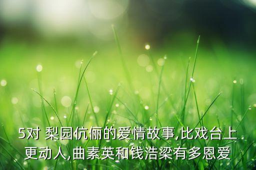 5对 梨园伉俪的爱情故事,比戏台上更动人,曲素英和钱浩梁有多恩爱