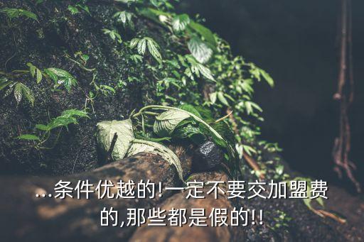 ...条件优越的!一定不要交加盟费的,那些都是假的!!