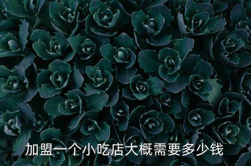 加盟一个小吃店大概需要多少钱