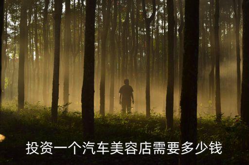 投资一个汽车美容店需要多少钱