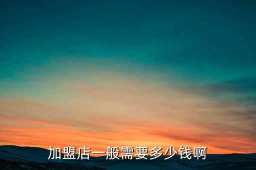 加盟店一般需要多少钱啊