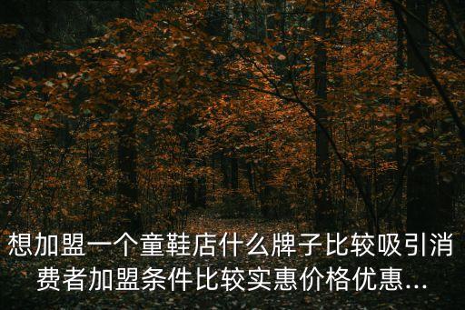 想加盟一个童鞋店什么牌子比较吸引消费者加盟条件比较实惠价格优惠...