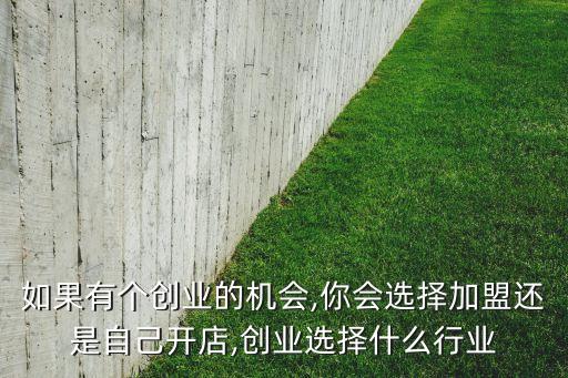 如果有个创业的机会,你会选择加盟还是自己开店,创业选择什么行业