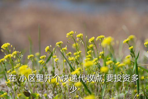 在 小区里开个快递代收点,要投资多少