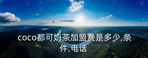  coco都可奶茶加盟费是多少,条件,电话